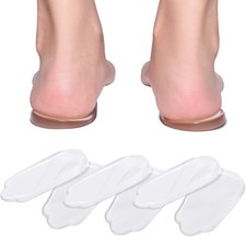 Medial Lateral Heel Wedge Silicone Insoles, Large 3 Pair , Blue, Clear