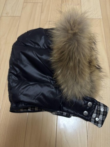 Burberry Blue Label Nova Check Down coat jacket Raccoon fur Black Size 38 M dd - Afbeelding 9 van 24