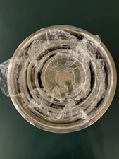 SET OF 6  Stainless Metal Nesting Mixing Bowls. NEW!