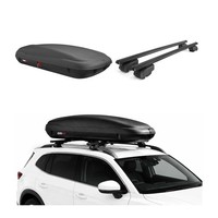 Carbonlook Dachbox 400L + Alu DachträGer Ford Kuga III 2019-2026 Schwarz