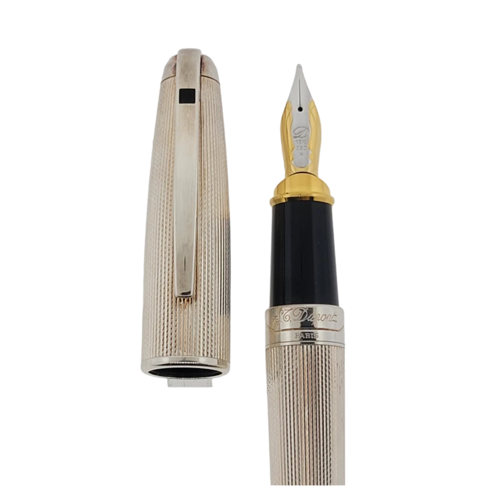 Vintage S.T. Dupont Extra Large Olympio Silver Plated Barley Grain