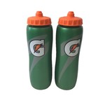 Gatorade Sideline Squeeze 32oz Plastic Green Orange Water Bottle 2 Pack New — photo 1