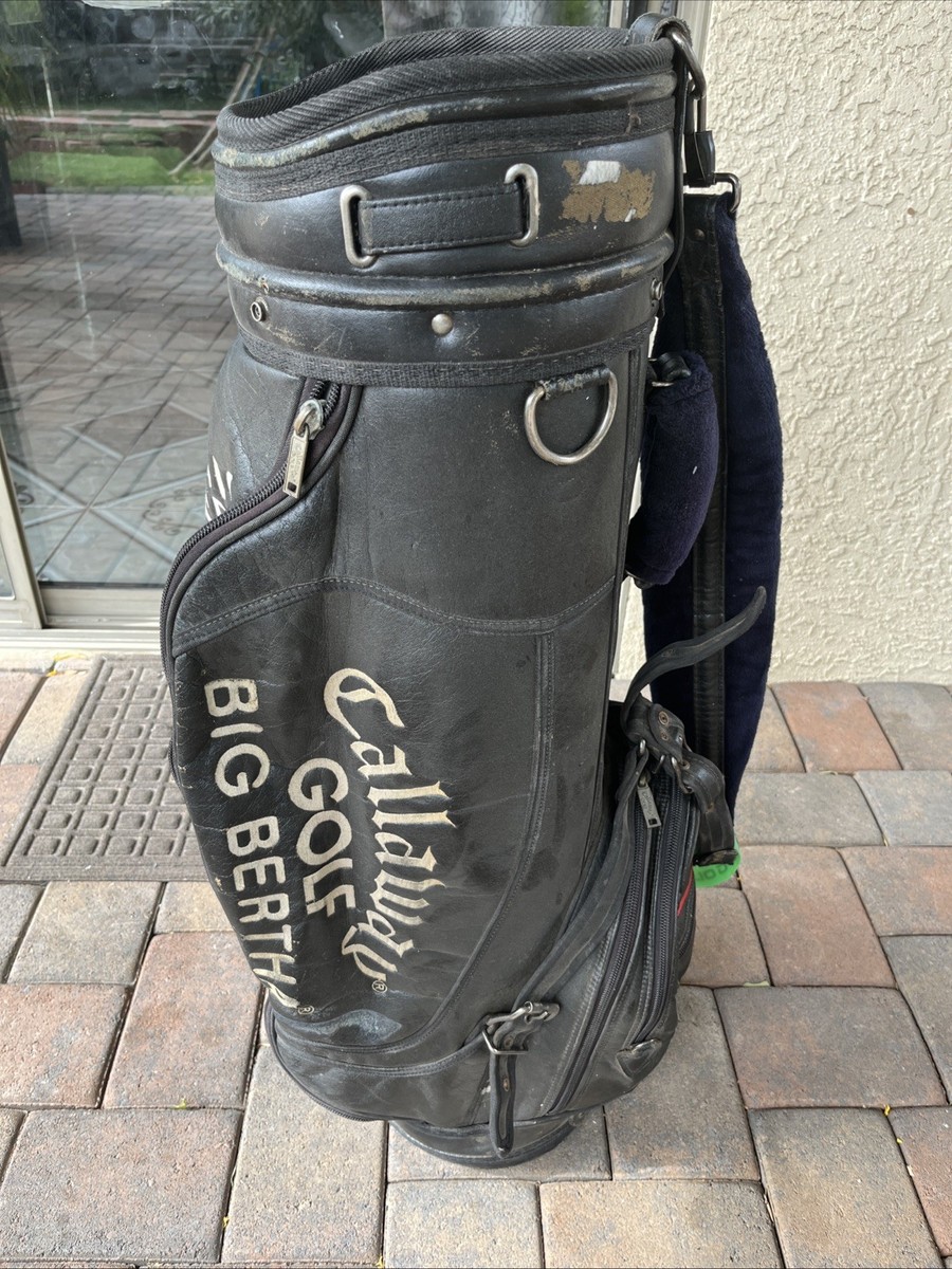 Callaway Big Bertha Leather 6 Way Staff Golf Bag Black Embroidered