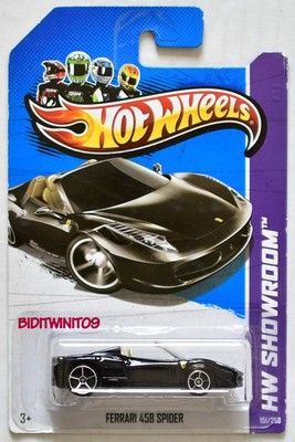 Hot Wheels 2013 Asphalt Assault Ferrari 458 Spider Black Tan Interior Ebay