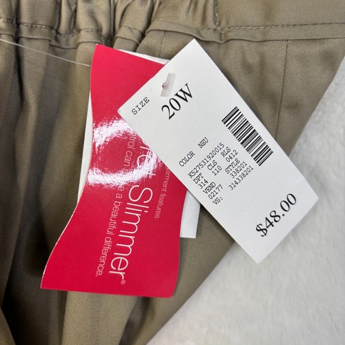 Maggie Barnes Crop Chino Pants 20W Khaki Beige Stretch Cotton Women's NWT - Picture 9 of 10