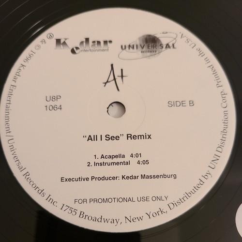A+- All I See 12" PROMO Vinyl 1996 Kedar Universal Records VERY GOOD - Picture 5 of 6