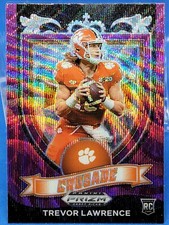 TREVOR LAWRENCE 2021 Panini DRAFT PURPLE WAVE PRIZM CRUSADE ROOKIE #161