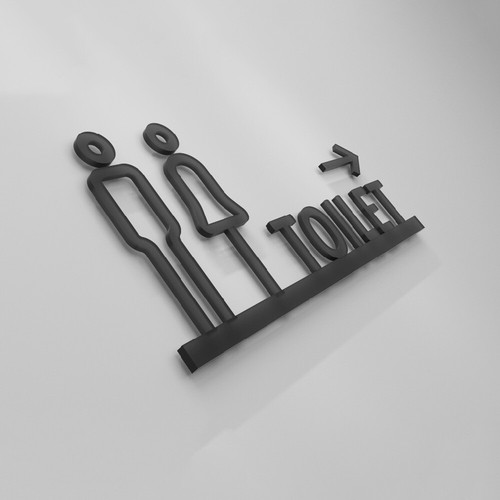 Acrylic Toilet Bathroom Sign Man & Woman Plaque Figures Wall Home Door Plaques - Picture 2 of 5