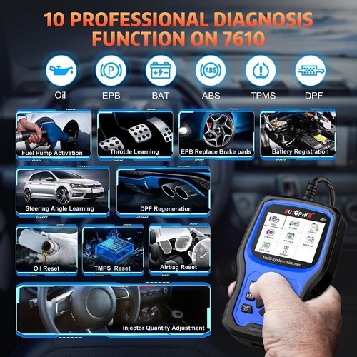 2026 Autophix 7610 Pro Appareil de diagnostic automobile professionnel tous systèmes EPB DPF TPMS pour VAG - Photo 5/14