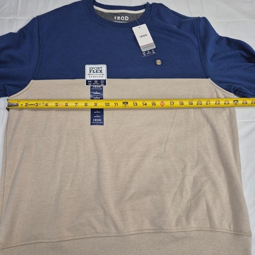 NEW Izod Advanced Performance Stretch Long Sleeve Sweatshirt Size Large Blue - Picture 20 of 21