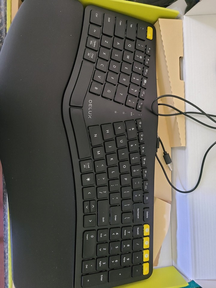 DELUX GM902 Pro Ergonomic Wireless Bluetooth Rechargeable Keyboard | eBay