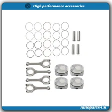 4Set Connecting Rod & Piston Kit For 2012-2016 Hyundai Kia Accent Rio 1.6L DOHC