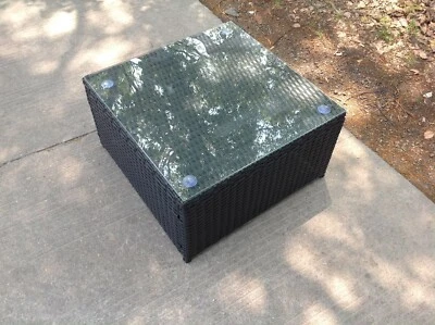 Rattan Square Coffee Table Outdoor Garden Furniture patio furniture Black