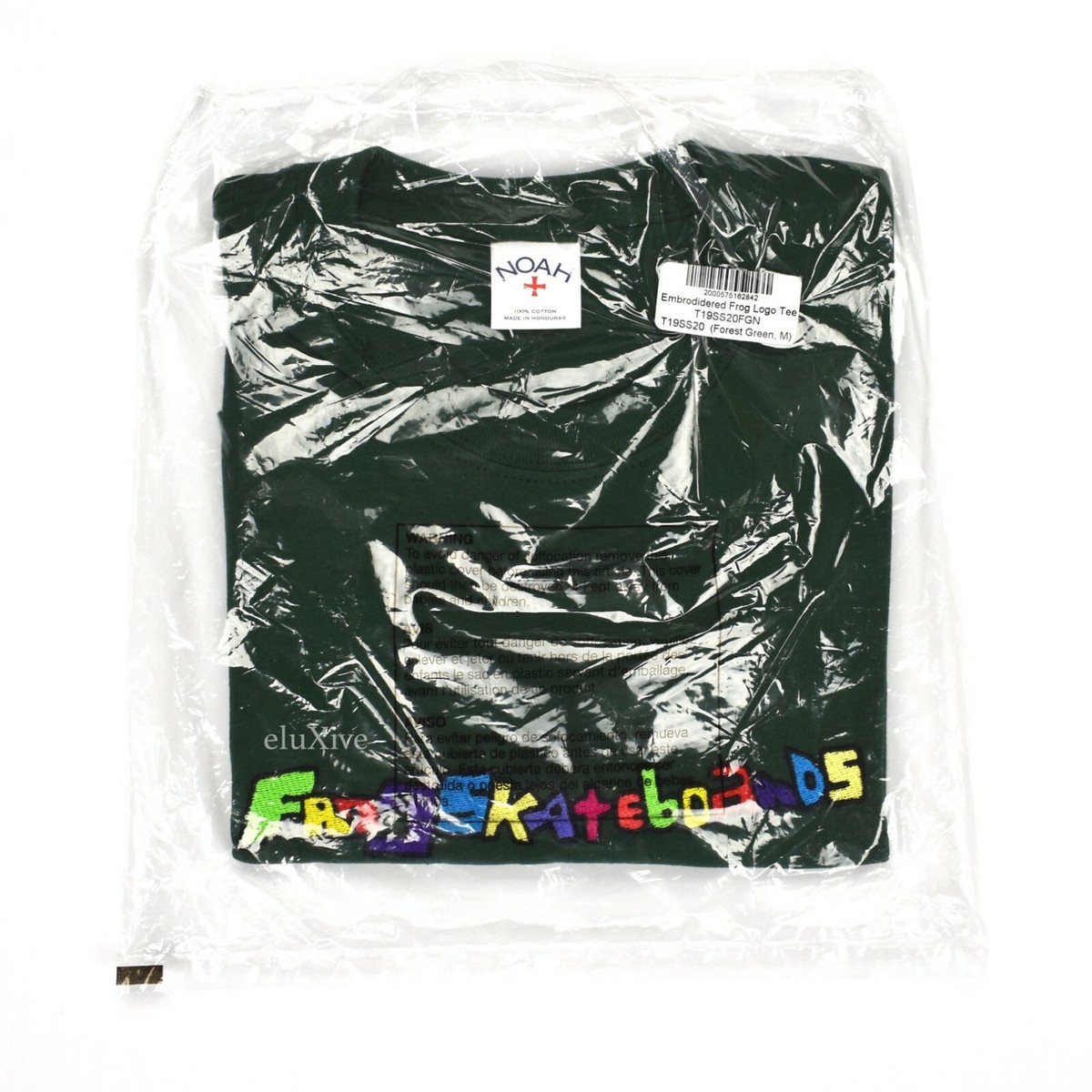 NWT Noah x Frog Skateboards Dark Green Logo Embroidered T
