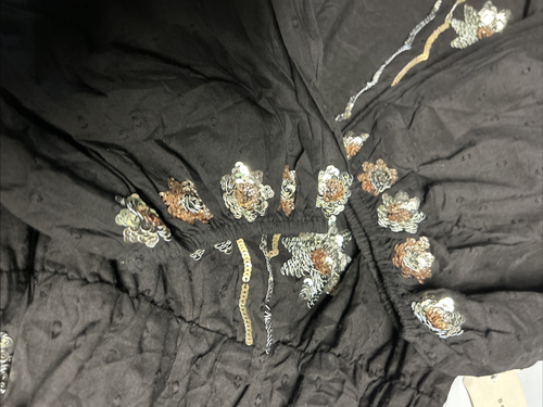 Beach Bunny Bademode Strampler Überwurf schwarz Baumwolle verziert Größe S/M $ 216 Neu mit Etikett - Bild 7 von 10