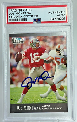 Joe Montana - HOF - Signed - 1991 Fleer Ultra #251 - 49ers - PSA