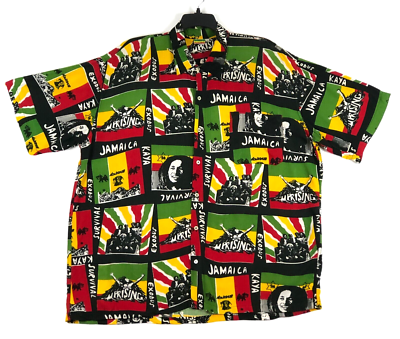 洋楽 BABADU We're Not To Blame 7 Hawaii AOR Vintage Bob Marley Uprising Rayon Hawaiian AOP Shirt Roots