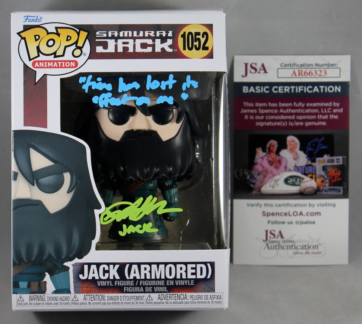 PHIL LAMARR SIGNED SAMURAI JACK ARMORED FUNKO POP FIGURE