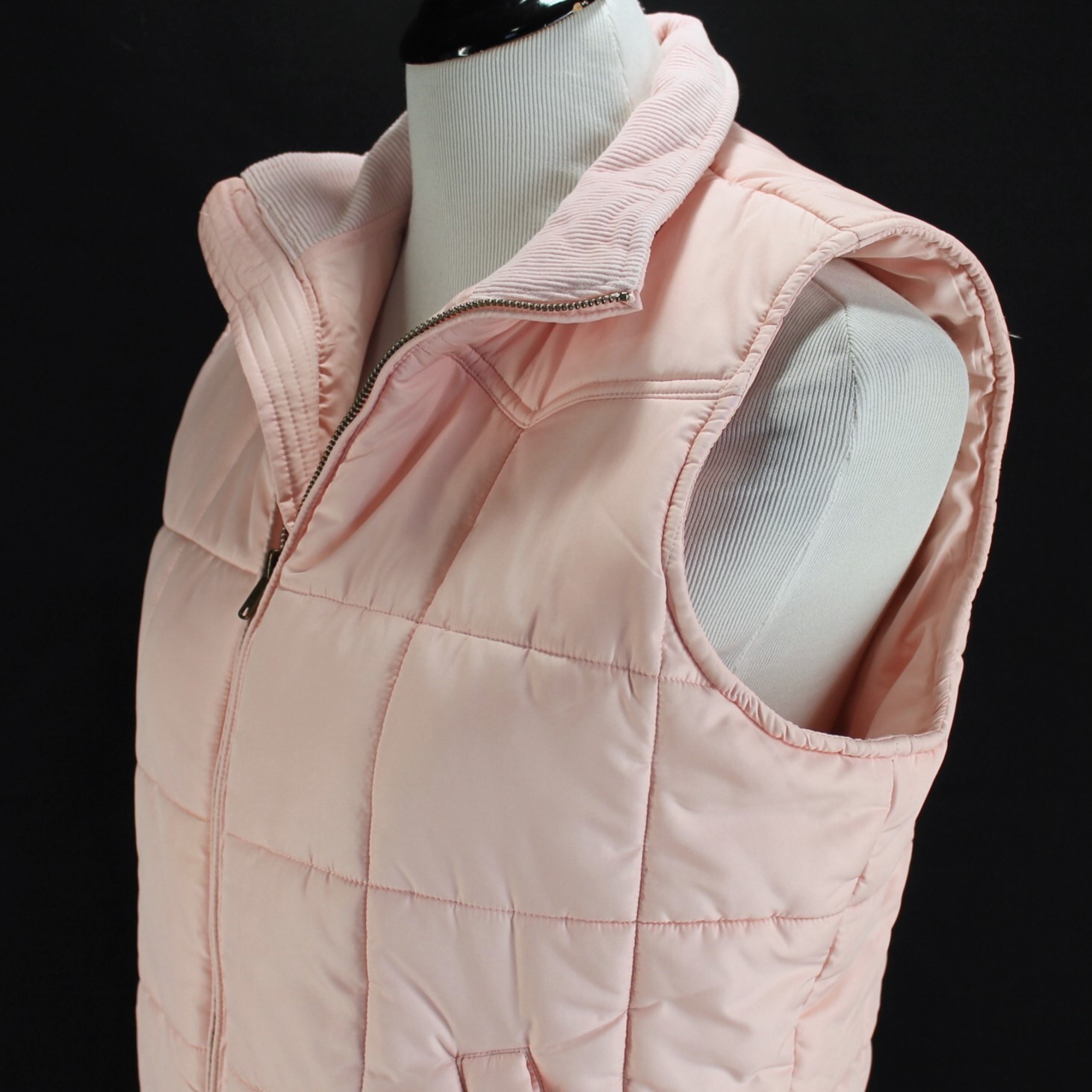 Chaps Quilted Vest Womens Size PL Solid Pink Full… - image 4