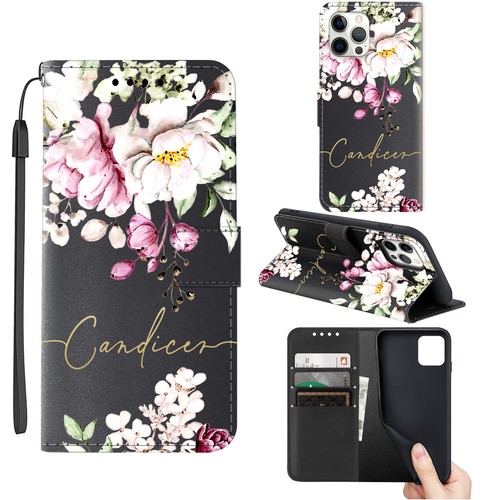 Floral Cover Personalized Leather Wallet Case For iPhone 15 Pro Max 14 13 12 11 - Picture 11 of 44