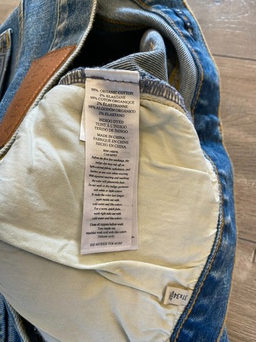 Faherty Herren 31X34 Bio Baumwolle Slim Straight Denim Blau Sandy Point Jeans Neu - Bild 4 von 13