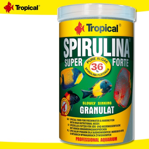 Tropical 1000 ML Spirulina Platensis Super Forte 36% Granulato - Foto 1 di 2