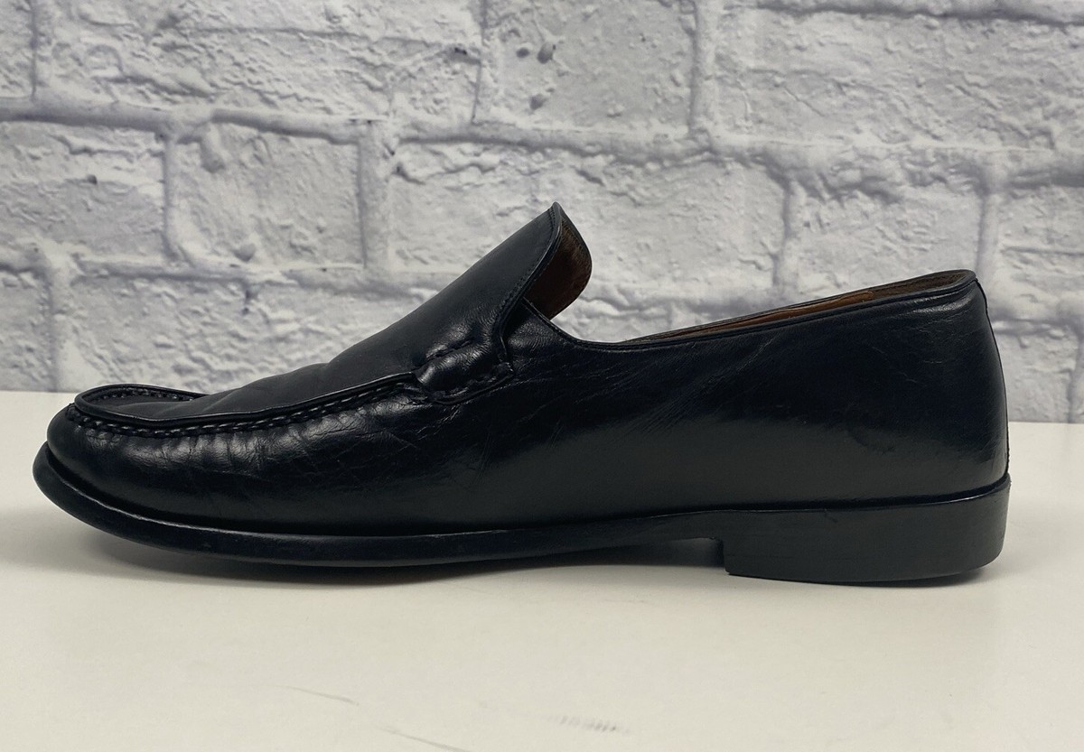 Bally Men's Black Slip On Leather Loafers Sz 8 EEE Made in