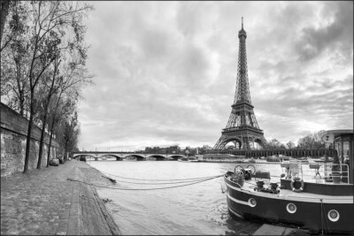 VINYL Fototapete XXL TAPETE Paris Schwarz-weiß 440