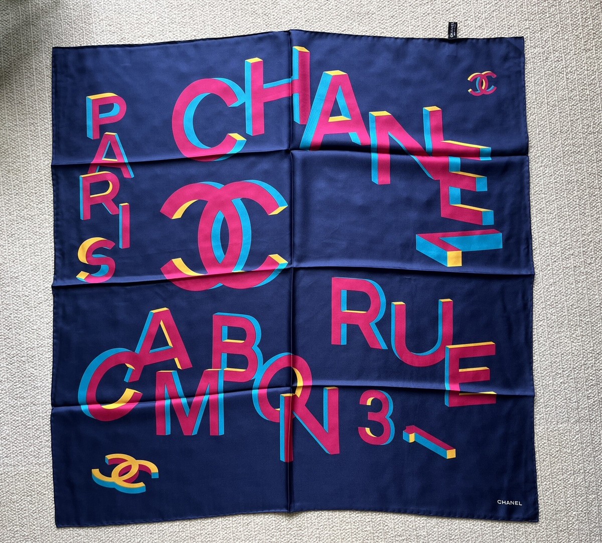 CHANEL スカーフ　ネイビー CHANEL ネイビー スカーフ 中古・古着通販】CHANEL (シャネル