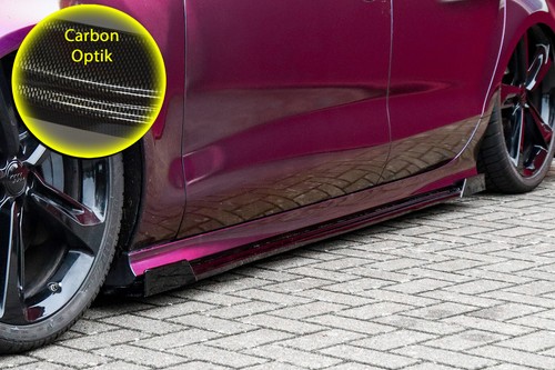 Umbral lateral con alas delantero + trasero ABS para Audi A7 + S7 4G C7 óptica carbono - Imagen 1 de 3