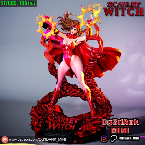 Estatua de Bruja Escarlata impresión 3D sin pintar/sin montar - Imagen 19 de 52