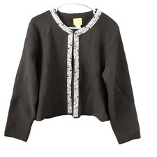 Ruby Rd. Woman's Jacket 100 Wool Size Large, Beaded, Elegant, Dressy Hook/Eye