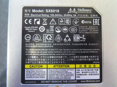 EMC Mellanox SX6018 18xQSFP+ 56G Managed Switch 2x300W 1xRTF L2/L3