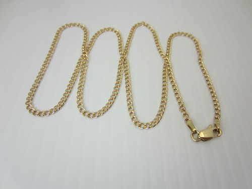 Vintage 14k Yellow Gold Cuban Curb Link Chain Necklace 20 inch 2.5 mm. - Picture 2 of 9