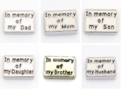 Floating Charm Angel Wings In Memory of Mom Dad Son Daughter fit Origami Lockets Floating Charm Angel Wings In Memory of Mom Dad Son Daughter fit Origami Lockets