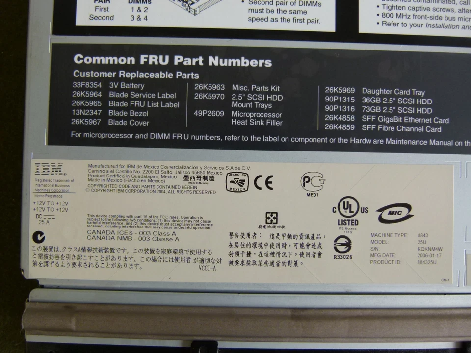 IBM 8843-25U IBM Blade Center HS20 Xeon Blade Server - Image 4 of 4