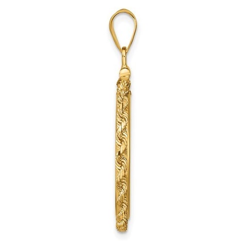 REAL 14K Gold US $5 Indian Half Eagle Screw Top Rope Chain Coin Bezel Pendant - Picture 9 of 10