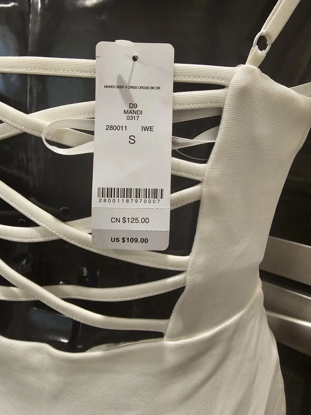 OFF WHITE Abito a tubino senza maniche senza spalline Bebe Off White piccolo