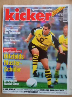 KICKER 98 - 4.12. 1995 * Ricken Bayern-Schalke 4:0 Stuttgart-HSV 3:0 Axel Schulz