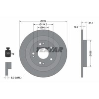 Textar 2X Bremsscheibe Hinten Ø276 Mm Voll Beschichtet FüR Honda Civic IX FB