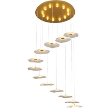 LED Glass Rain Drop Ceiling Lamp Lights Staircase Light Villa Chandelier Acrylic