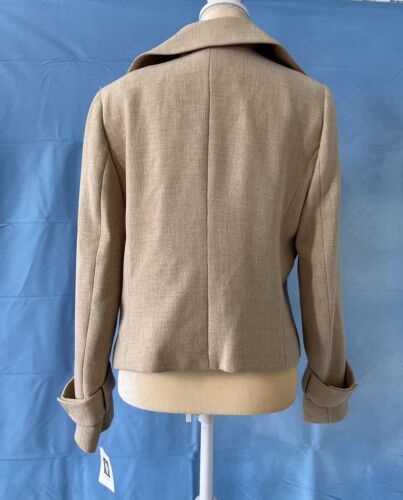 ANNE KLEIN NWT $129 Beige Open Front Drape Jacket Short Blazer Stretch Size 12 - Picture 3 of 11