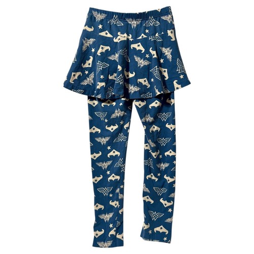 Hanna Andersson Kids Wonder Woman Skirt and Leggings Blue Pajama Bottoms 140cm - Picture 3 of 4