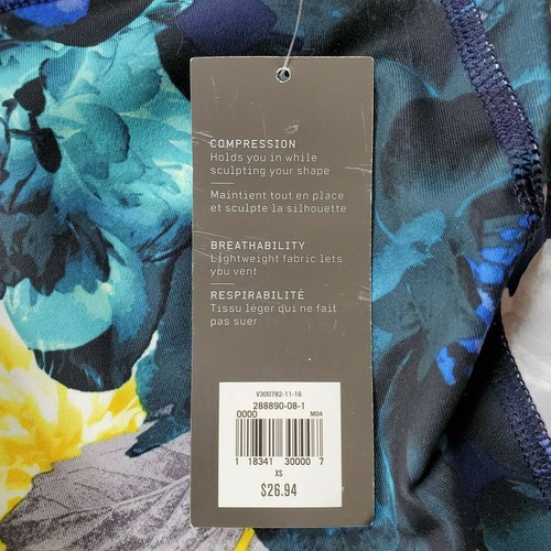 Old Navy Leggings Yoga Pants Women XS Floral Navy Blue Compression NWT - Picture 9 of 9