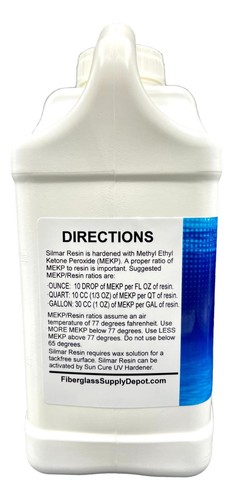Silmar 249A Clear Resin Gallon 2oz MEKP Surfboard Repair, Artwork - Picture 2 of 2