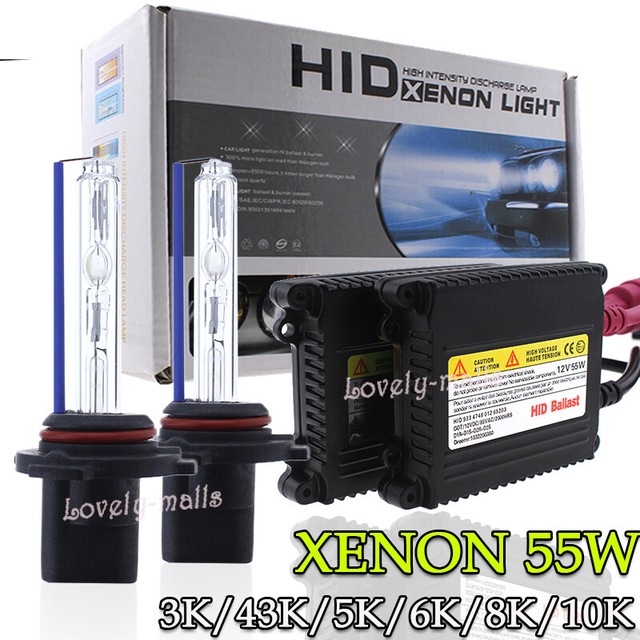 55W Car HID Xenon Headlight Conversion KIT Bulbs All Color 5K 6K 8K