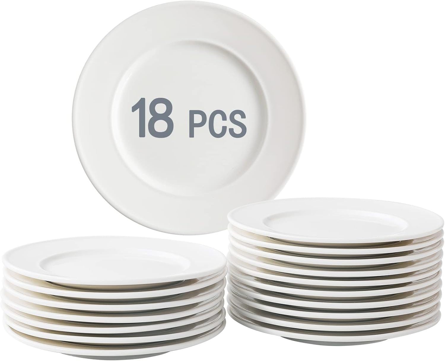 18-Piece 6-Inch Porcelain Dessert Plates Set for Appetizers & Small Dishes  