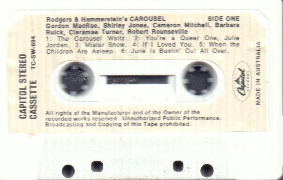 Carousel - Soundtrack, original Australian cassette, ex condition - Image 4 of 4