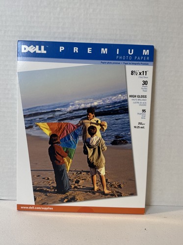 Dell Premium Fotopapier 8 1/2 x 11 Hochglanz versiegelt Neu 30 Blatt