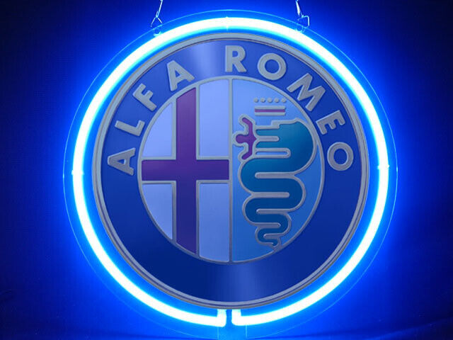 Alfa Romeo Logo Car Services Pub Bar Display Advertising Neon Sign Alfa Romeo Logo Car Services Pub Bar Display Advertising Neon Sign